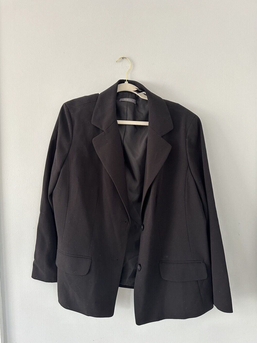 Liz Claiborne Black Vintage Classic Blazer Size 18W Suit Jacket Two Button Front